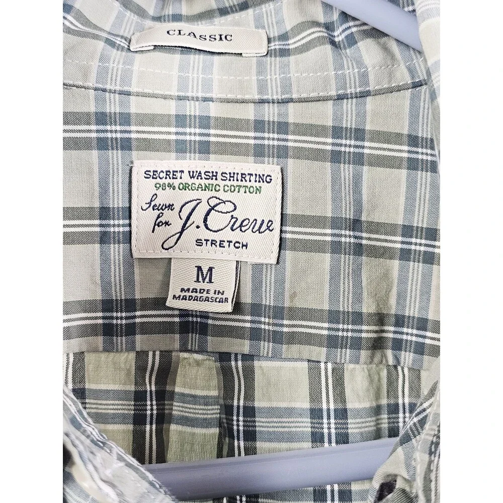 JCrew Reimagined Medium Organic Cotton Green Long Sleeve Button Down